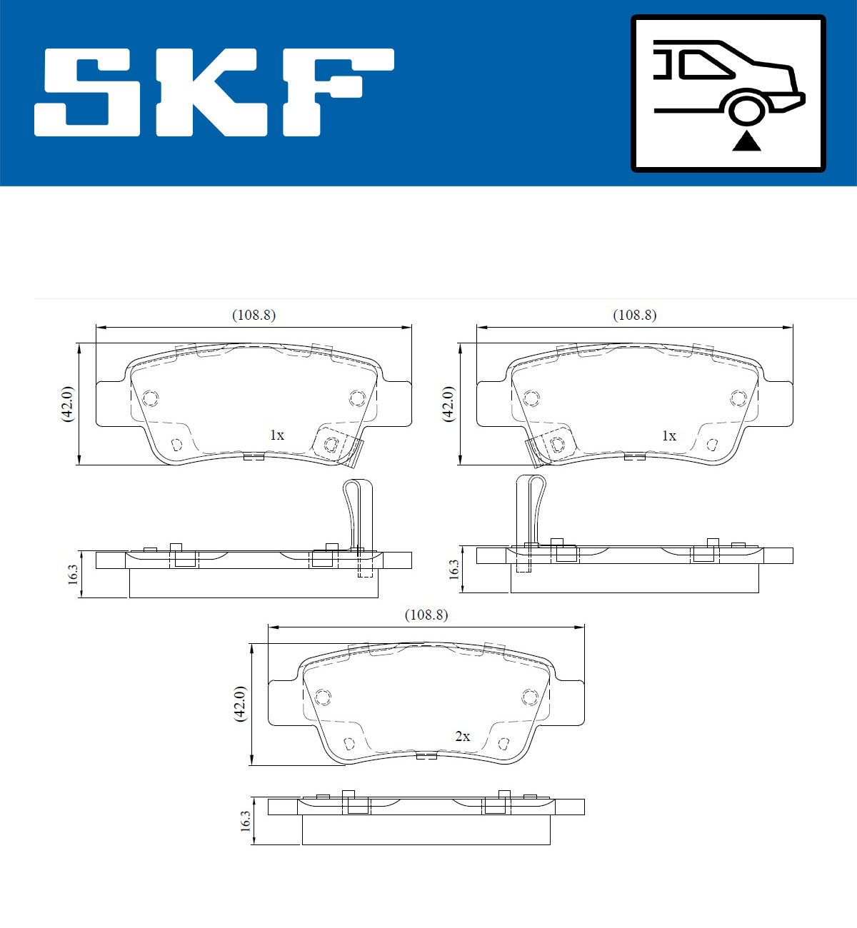 Set placute frana,frana disc VKBP 90623 A SKF